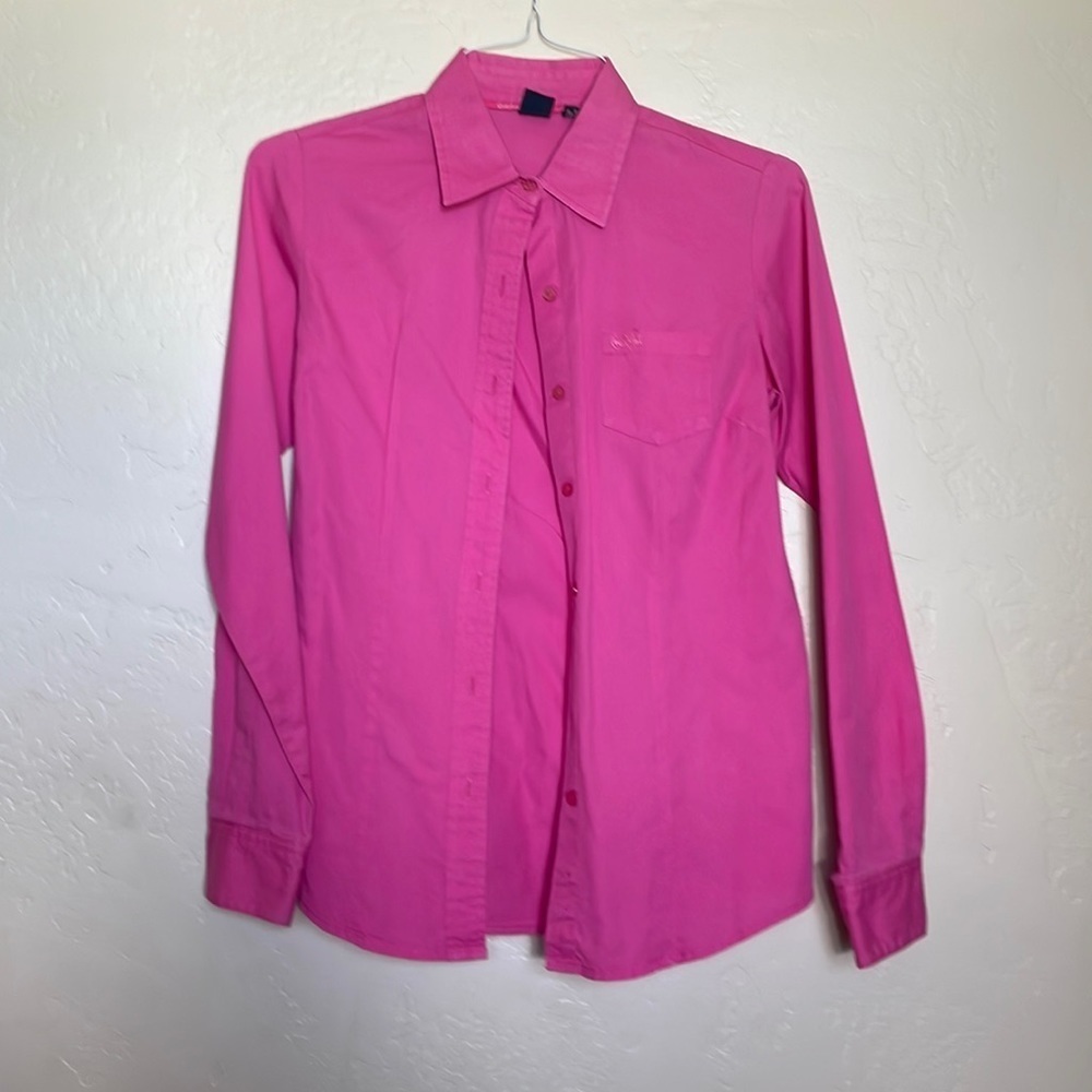 Cruel Girl Pink Button Up Shirt Long Sleeve Size Small